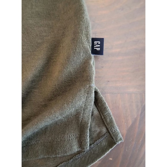 Gap Short Sleeve Tee Women's Sz M Olive Green V Neck Pull Over Soft Modal Blend - Picture 11 of 13